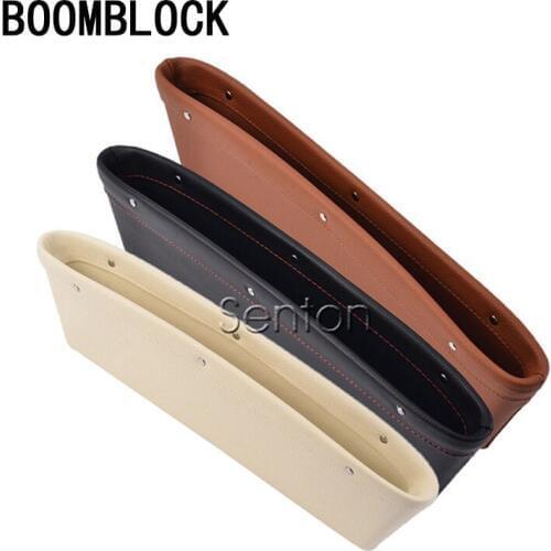 BOOMBLOCK Car Seat Gap Collection Genuine Leather Box For Bmw E46 E39 Audi A3 A6 C5 A4 B6 Mercedes W203 W211 Mini Cooper 1pcs