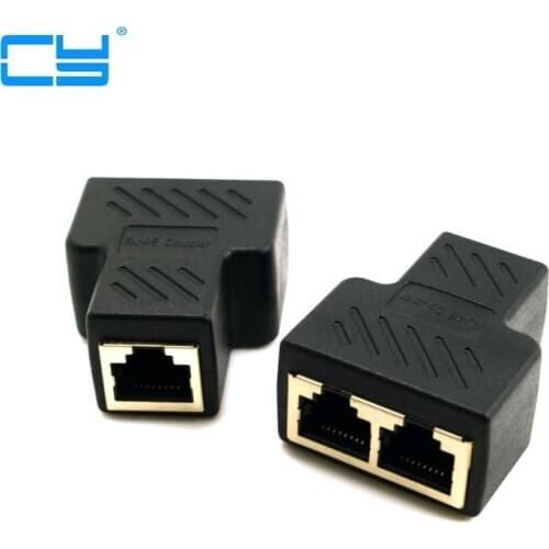 Cat6 RJ45 8P8C Plug Para Dual Adaptador de Rede Ethernet Patch Cord RJ45 Splitter Com Escudo