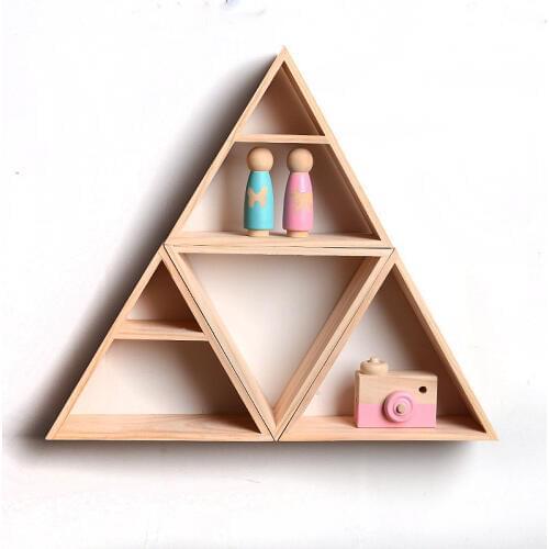 Wooden Wall Storage Rack Ornament Wall Hanging Storage Holder Creative Children Room Decor Home Decor Accessories