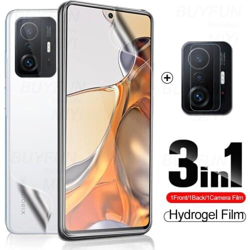 1TO3 Hydrogel Film For Xiaomi 11T Pro Back Front Screen Protectors Not Glass On Xiaomi11T Xiomi Mi11T Mi 11 T Pro Camera Glass