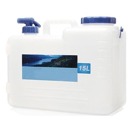 HOT Outdoor Camping Travel Car Water Bucket Water Carrier Canister with Water-Tap & Leak Proof Lid 15L