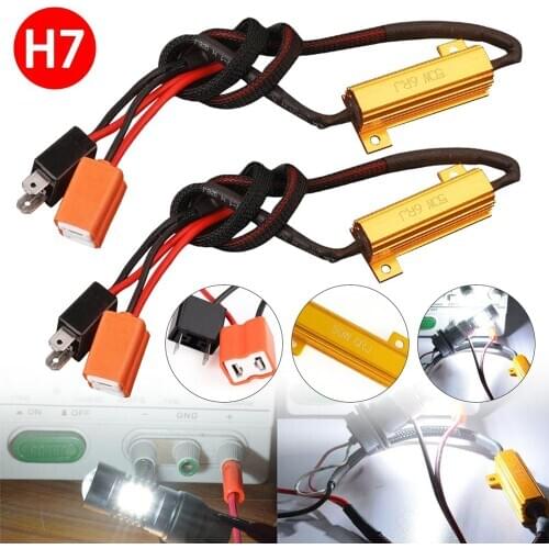 2 PCS H7 50W 6Ω LED Canbus Load Resistor Warning Canceler Decoder Light Error Free Car LED light Load Resistor Auto Accessories