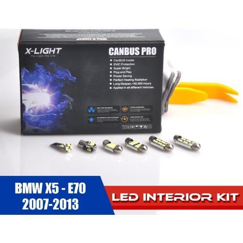 23PC Error Free Xenon White Premium LED Interior Light Kit for BMW X5 - E70 2007-2013 WITH Installation Tool