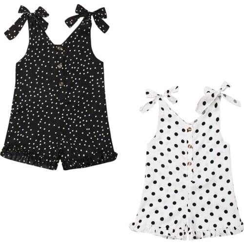 Lovely Toddler Kid Infant Baby Girl Clothes Strap Polka Dot Rompers Summer Outfit