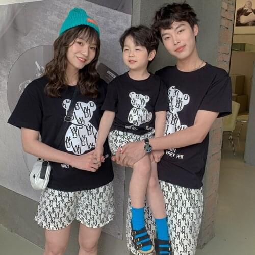 Summer Matching Mother Daughter Clothes Print Family Matching Parent-child Outfit T-shirts Mom Son Clothes fashion Short Sleeve