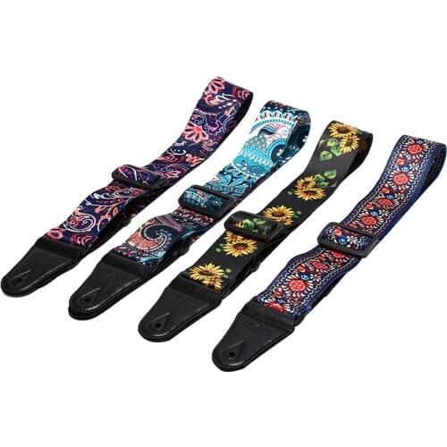 Hot 4 Types High Quality Electric Guitar Colorful Belt Guitar Straps Personalized Printing Guitar Bass Strap Guitarra Accessory