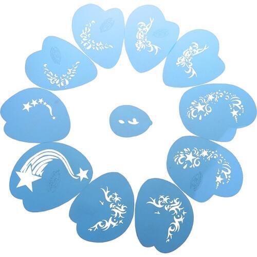 1PCS Eye Body Reusable Template Tattoo Painting Makeup Tools DIY Design Halloween Christmas Party Soft Face Paint Stencil