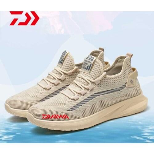 Daiw Spring Autumn Fashion Mens Fishing Shoes Breathable Outdoor Sports Cycling Breathable Mesh Shoes Casual Running Shoes