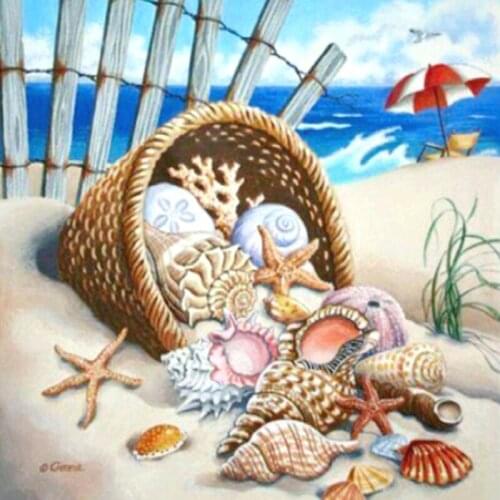 Colorful Shells Landscape 40x50CM Digital Painting By Numbers Modern Wall Art Canvas Painting Unique Gift Home Decor 40x50cm