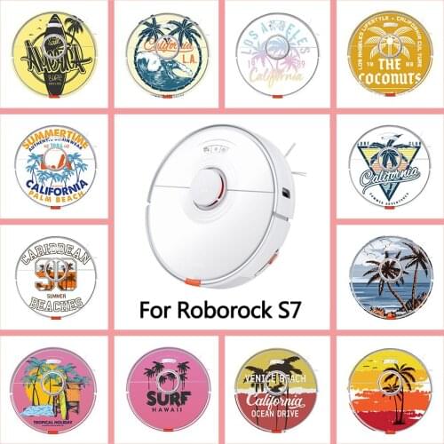 Custom Roborock Vacuum Cleaner Sticker For Roborock Robotic Vinyl Coconut Tree Stickers For Roborock S7 Robot Skin Sticker
