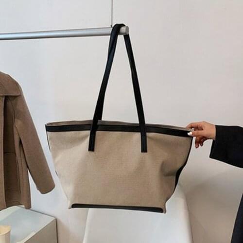 New Fashion Canvas Tote Bag 2021 Large Capacity Simple Foreign Style Big Brand Shoulder Bag Shopper Spring Summer Womens Bag