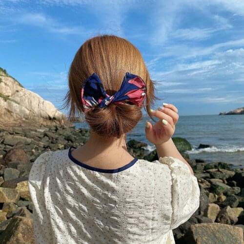 2021 New 35*10 Graffiti Flowers Magic Twist Clip Eight Character Iron Wire Lazy Artifical Hair Ribbon Bow Fashion Hair Device