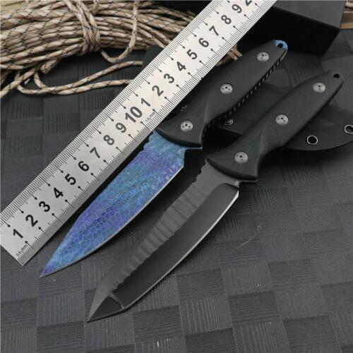 Straight knife D2 steel fixed blades hunting knives survival EDC utility tool for outdoor tactical camping fishing self defense