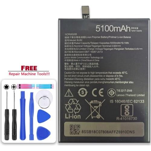 Original Kikiss For BL262 5000mAh Battery for Lenovo Vibe P2 p2a42 p2c72 p2 a42 c72 BL 262 Bateria Batteries