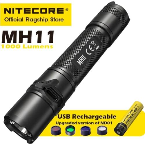 NITECORE ND01 flashlight with strong light usb rechargeable outdoor riding night fishing super bright flashlight