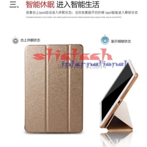 By dhl or ems 50pcs Slim Silk Smart Case for ipad air 1 / air 2 Leather Ultra Thin Stand Cover for Ipad 234 / Mini 1234 sleep