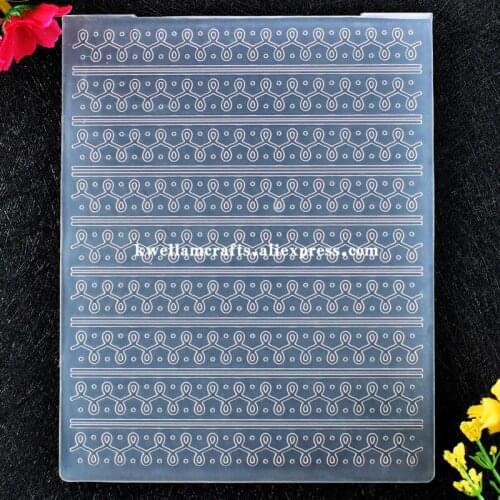 Stripe Strip Lace Garland Plastic Embossing Folder For Scrapbook DIY Album Card Tool Plastic Template 12.1x15.3cm KW8092511