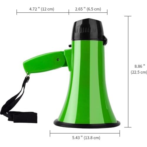 Portable 25 Watt Loud Speaker Recording Horn Tour Guide Speakers Microphone Loudspeaker Bullhorn Megaphone