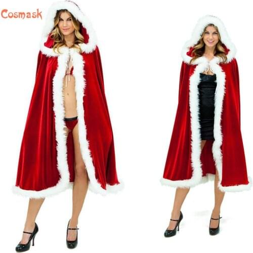Cosmask Christmas Cloak Cosplay Uniform Christmas Performance Costume Red Adult Female Cloak Sexy Popular New Fashion Keep Warm