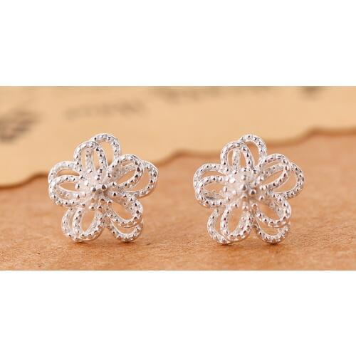 Daisies Pure 925 Sterling Silver Jewelry Women Fashion Cute Tiny Flower Stud Earrings Gift For Girls Kids Lady
