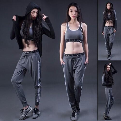 SOFIE Women Outdoor Trainning & Exercise Set,3pcs=1sets,Jacket+Sports Bra+Pants,Running jacket Yoga bra Running Sport Pants