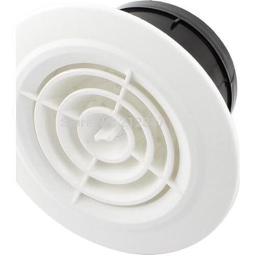 Extractor Fan Round Rotary Adjustable Ventilation Grille Air Vent White for 100mm Duct