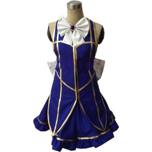 2018 Anime Fairy Tail Cosplay Costume Lucy Heartfilia Backless Polyester Adult Women Halloween/Carnival/Show/Party Dress