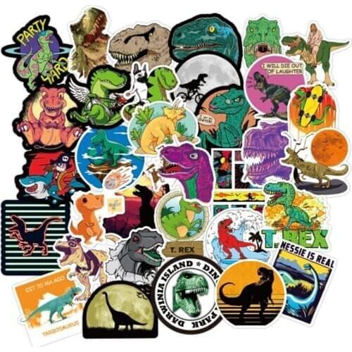 10 50 100pcs Jurassic World Dinosaur sticker cartoon car pegatinas suitcase skateboard guitar naklejki