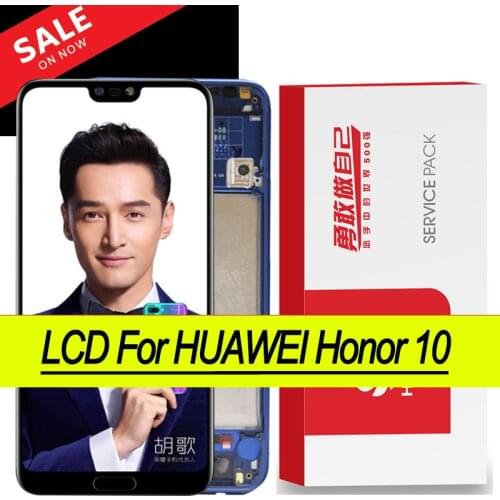 100% Original with Fingerprint 5.84'' LCD with Frame for HUAWEI Honor 10 Display Touch Screen Digitizer COL-L29 Repair Parts