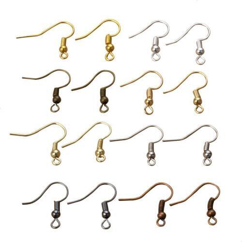 100pcs/lot(50 pairs) 20mm Rhodium Antique Earring hook Ear Wire DIY Jewelry Making Findings Earring Accessories for Women