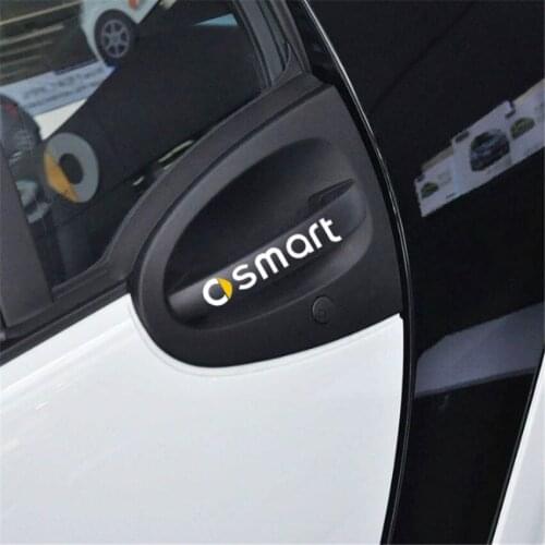 2pcs New Car Styling Smart Reflective Sticker Car Trunk Door Handle Body Decal For Benz FORTWO FORSPEED FORFOUR ROADSTER FORSTAR