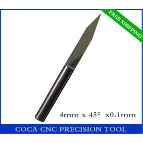 4mm*45degree*0.1mm,Freeshipping CNC woodworking insert router bit,solid carbide end mill,tungsten computer engraving bit,PVC,MDF