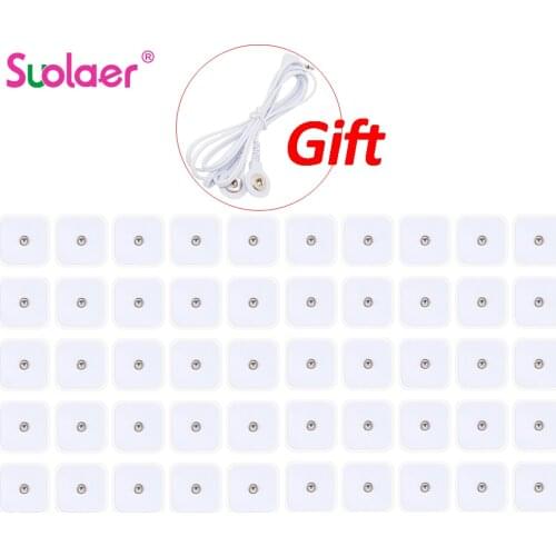 50PCS Conductive Electrodes Pads Use For TENS/EMS Unit Size 4cm*4cm With Button 2.5mm Wholesale