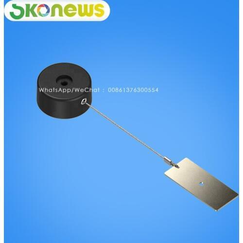 50 pcs good quality merchandise retractable anti-theft pull box recoiler with extension security wire 3M sticker alley key