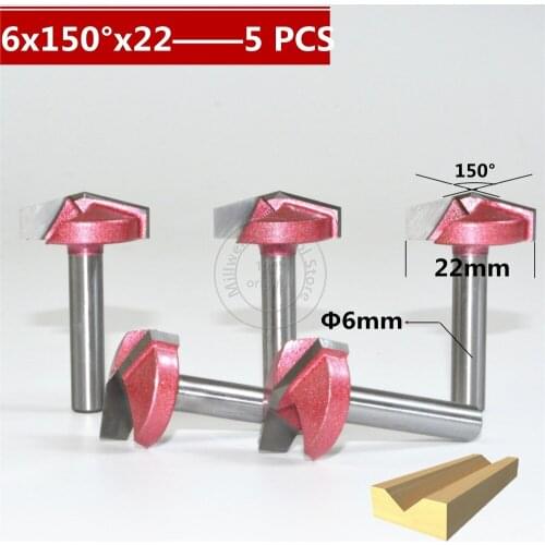 6mm*150degree*22mm,CNC Tungsten steel 3D V bit,CNC machine tool,PVC,MDF,Acrylic,Carbide end mill,woodworking insert router bit