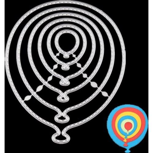 6pcs Stitched Balloon Metal Cutting Dies Punch Knife Mold Stencil Template Die Cut Scrapbooking Album Decor Embossing Paper Card