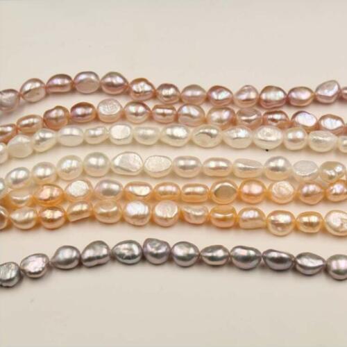 9-10MM 35Pcs Oval Baroque 100% AA Natural Freshwater Pearl Strand Bead Earring Charms Jewelry Loose Beads