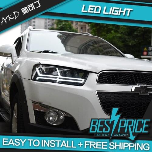 AKD tuning cars Headlight For Chevrolet Holden Captiva 2011-2018 Headlights Audi Q7 type LED DRL Running lights Bi-Xenon Beam