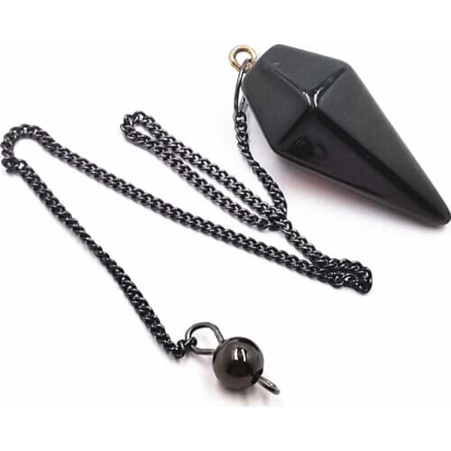 Amulet stone pendulums for dowsing reiki Chakra healing crystals charms necklace filigree stone pendant