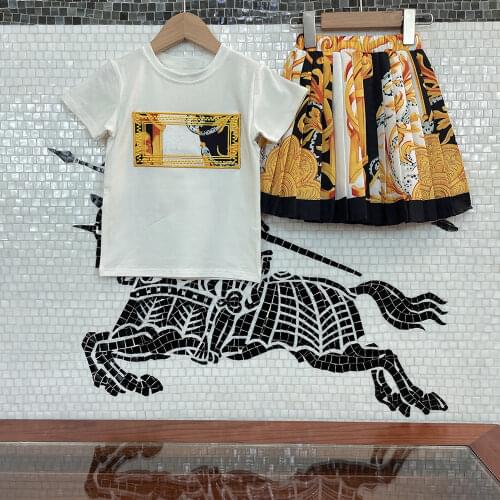 Brand design girl dress 2021 new summer fashion dress childrens fashion two piece set