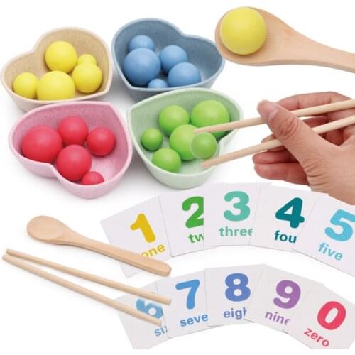 Baby Montessori Wooden Toy Clip Beads Multi-functional learning Intelligence Math Toys for Children Montessori Early Educational