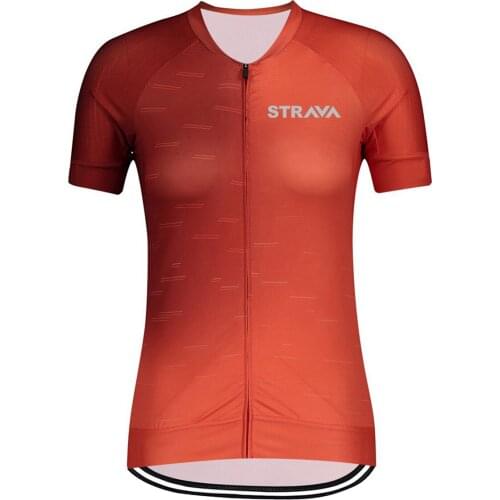 STRAVA Team Cycling Jersey Women Summer MTB Bike Breathable Short Shirt Maillot Ciclismo Quick Dry Bicycle Sportswear Clothes
