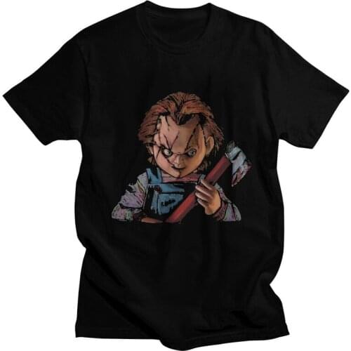 Chucky Doll Childs Play T Shirts Men Short Sleeve 100% Cotton T-shirt Halloween Horror Movie Tee Tops Fashion Tshirt Gift Idea