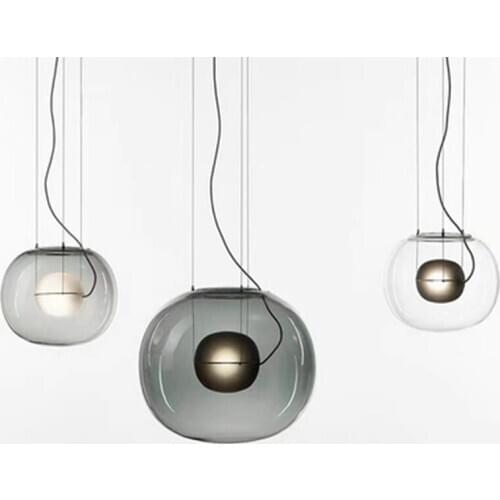 Nordic glass ball chandelier modern simple decoration Bar Cafe personalized restaurant bedside single hanging lamp