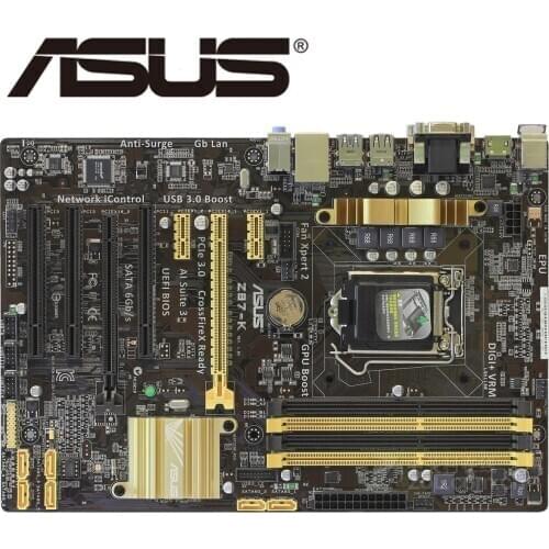 LGA 1150 DDR3 Z87 For ASUS Z87-k Original Motherboard 32G Z87K Desktop Mainboard Mother board USB3.0 SATA III VGA OC Used