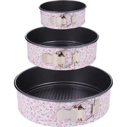 3 Pcs Of Set Round Bake Tin/Non-Stick Cake Bake Tray With Lock,For Home Kitchen Baking Use,(22Cm/20Cm/18Cm)