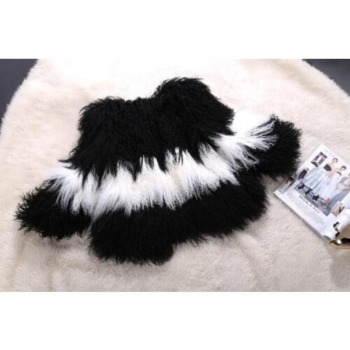 New Genuine Mongolia Sheep Fur coat Women full pelt Sheep Fur short Jacket fur beautiful color customized Big Size F47