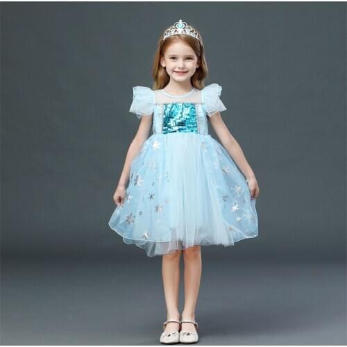 Sequined Princess 2 Girls Clothes Halloween Carnival Kids Dresses for Girls 3 5 8 Years Children Birthday Party Clothing