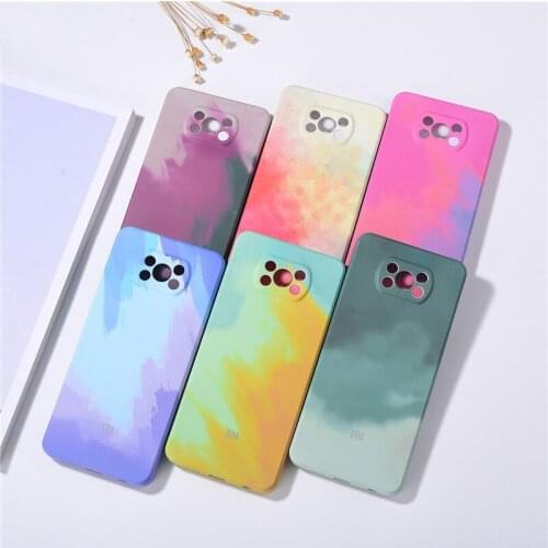 Original Redmi Note 10 / 10 Pro Watercolor Colorful Silicone Mobile Phone Case Cover Full Protection Shell For Poco X3/X3 NFC F3