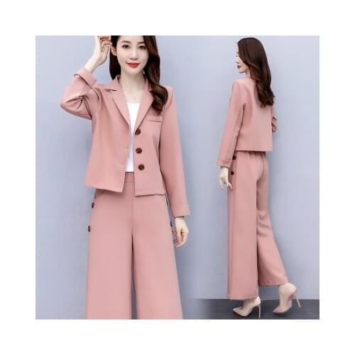 Autumn Women Blazer Set Slim Office Lady Two Piece Set Top And Pants Work Suit Elegant ensemble femme survetement